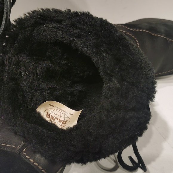 Pajar Womens Boots Winter Snow Leather Suede Black Wedge 12" - Picture 7 of 8